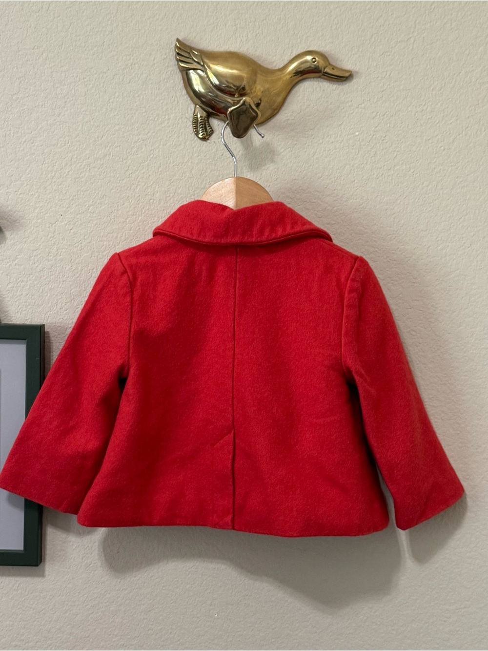 JANIE & JACK | Baby Girl Red Double-Breasted Wool Blend Peacoat 12-24 mths - Picture 10 of 16